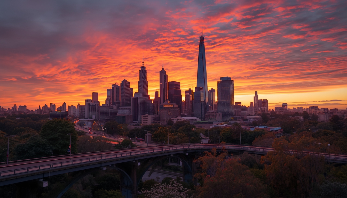 Elbowsgrbeautae sunrise walk in Melbourne